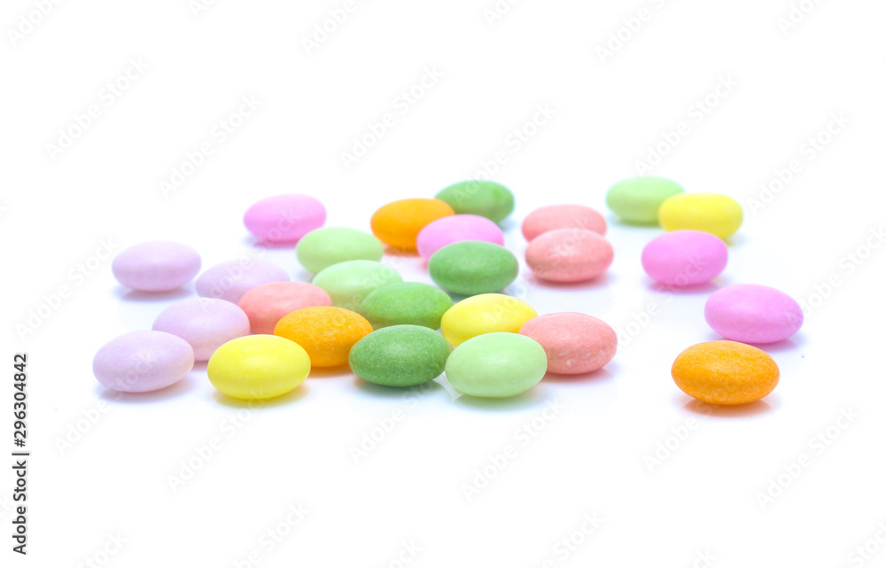 colorful candies on white background colorful candies on white background
