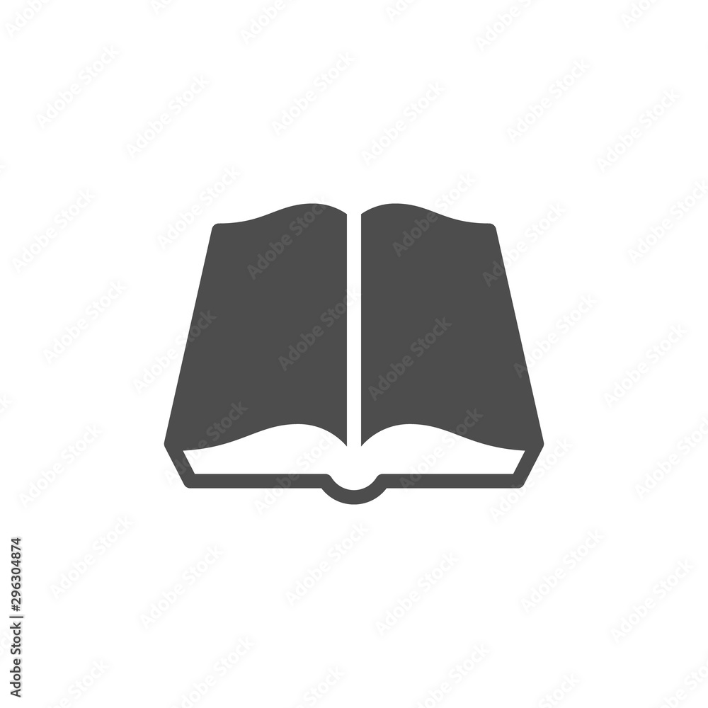 Book glyph icon and education concept Book glyph icon and education concept