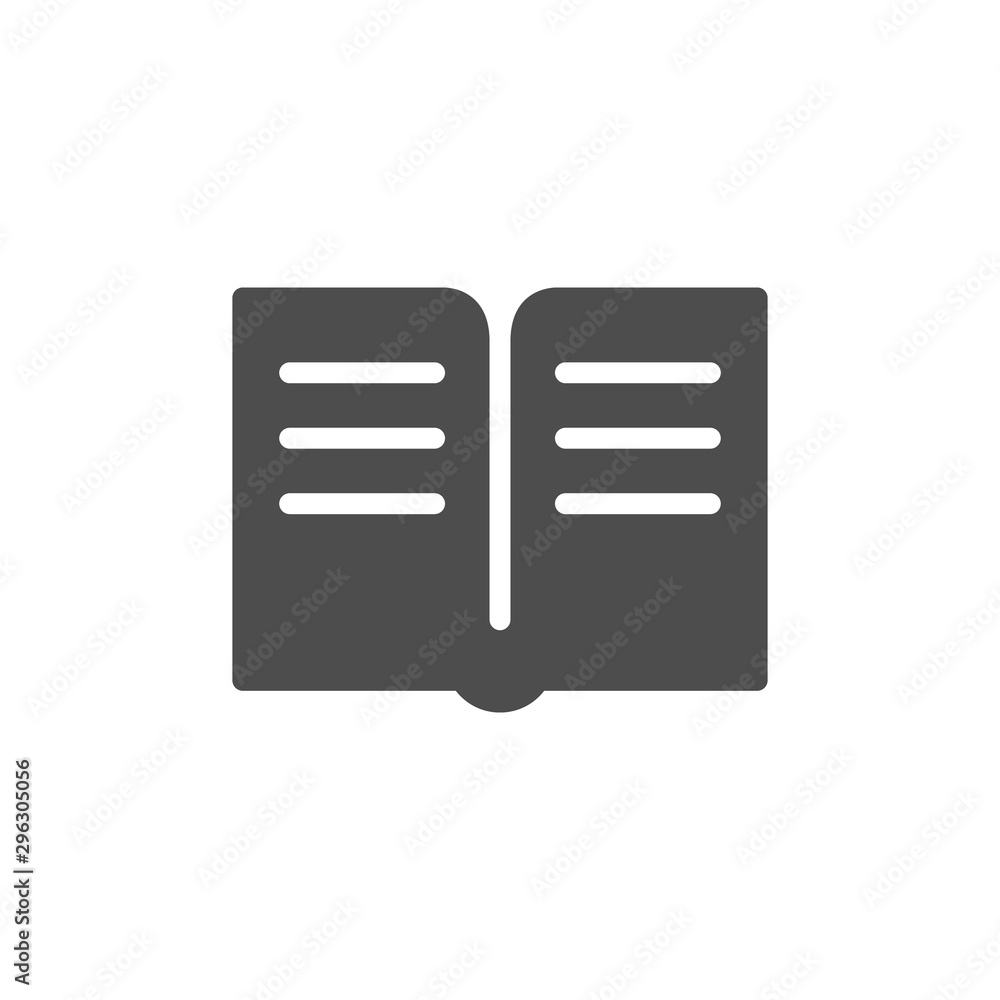 Book glyph icon and education concept Book glyph icon and education concept