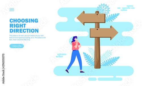 confused person choosing direction path