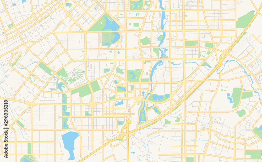 Printable street map of Changchun, China