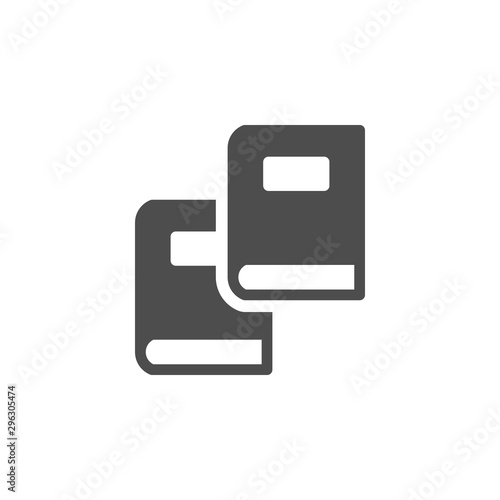 Two books glyph modern icon
