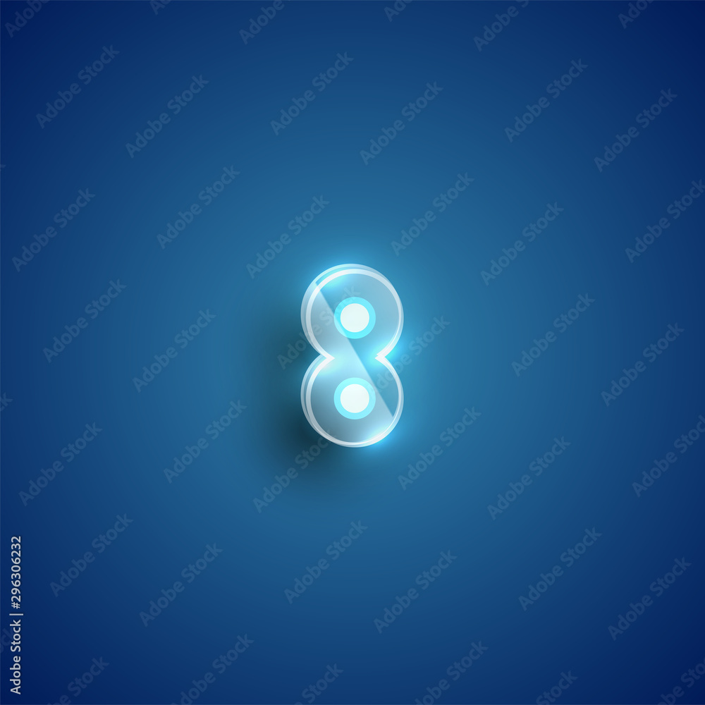 Realistic neon 'colon' character with plastic case around, vector illustration Realistic neon 'colon' character with plastic case around, vector illustration