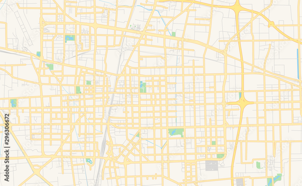 Printable street map of Shijiazhuang, China