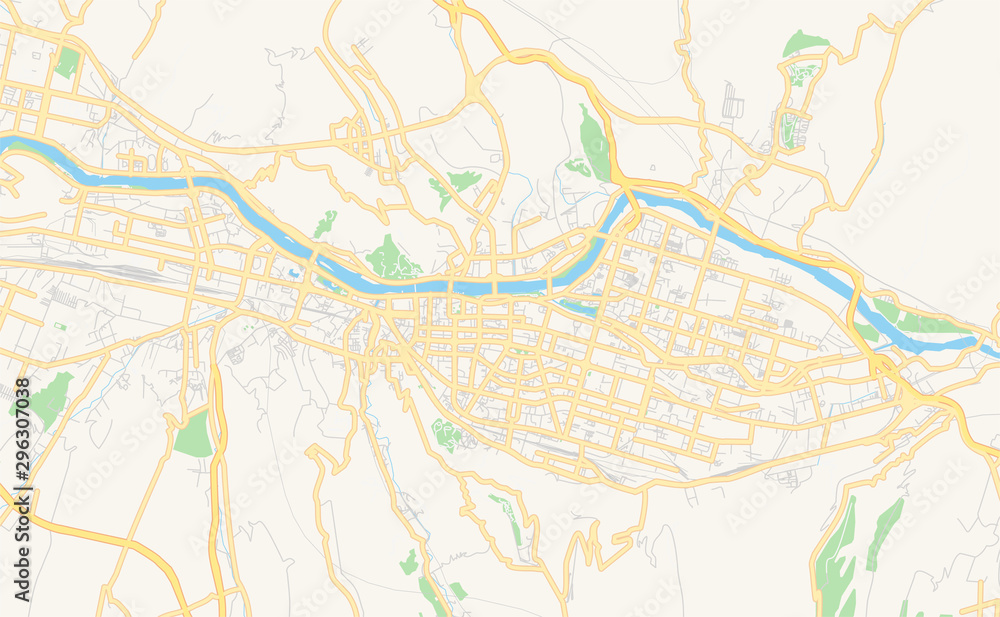 Printable street map of Lanzhou, China