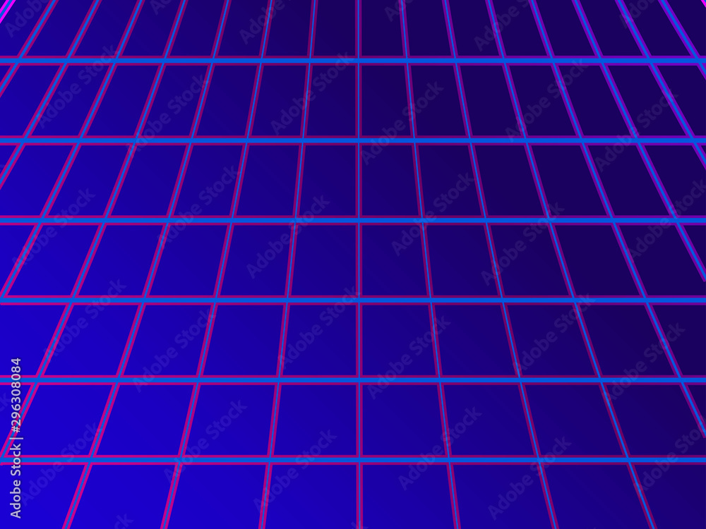 80s grid on a gradient blue background, virtual reality. Retro futuristic background. Vector illustration 80s grid on a gradient blue background, virtual reality. Retro futuristic background. Vector illustration