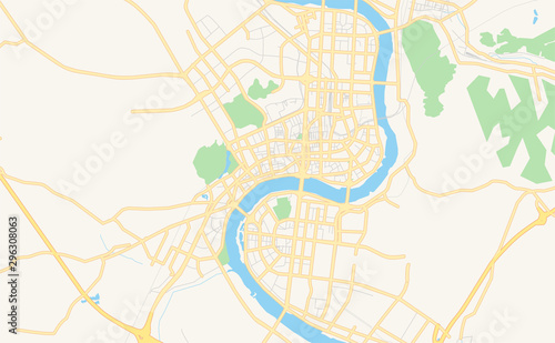 Printable street map of Jilin City, China