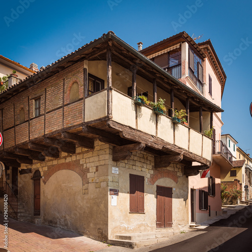 Detail of a vintage house in Ozzano Monferrato