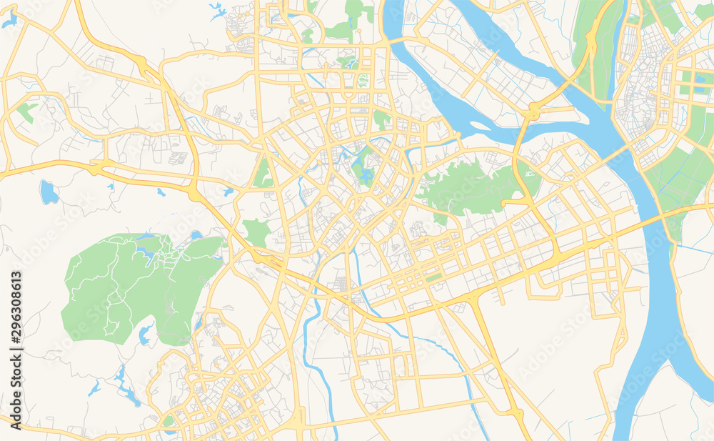 Printable street map of Jiangmen, China