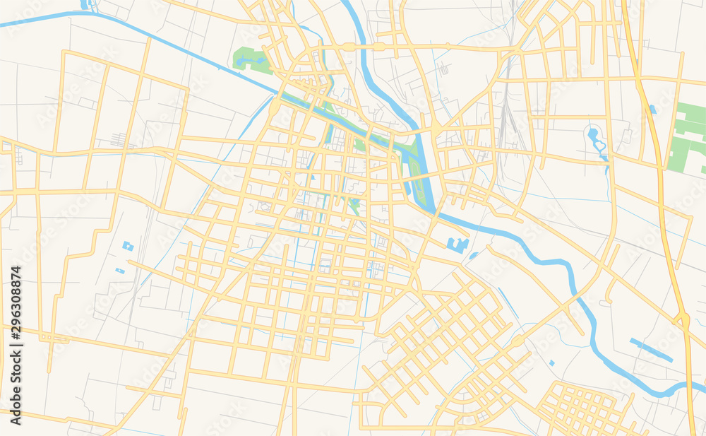 Printable street map of Fuyang, China