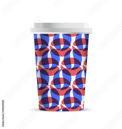 Vector coffee cup template with coffee and coffee cups for your design