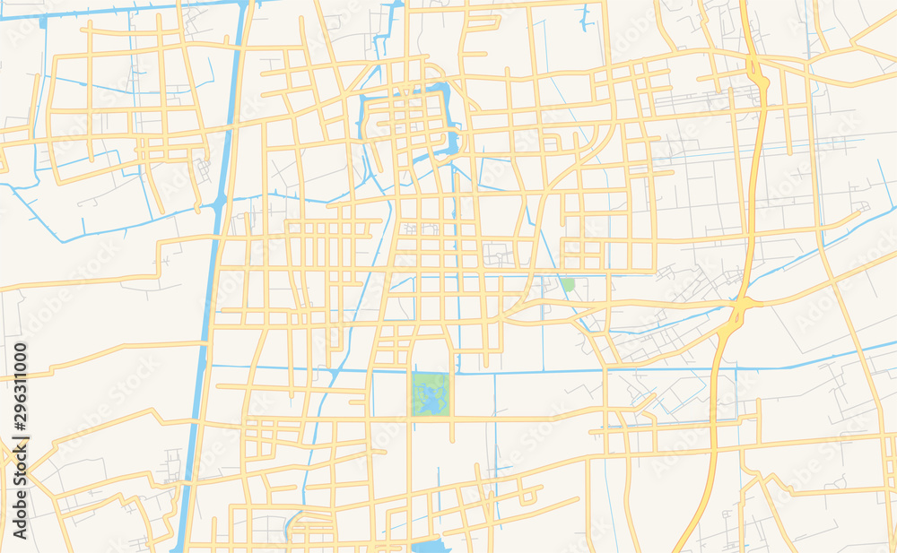Printable street map of Taizhou, China