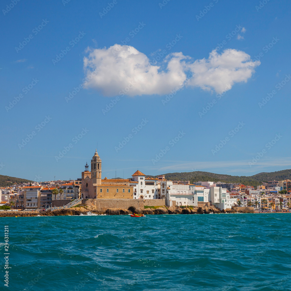 Beautiful scenic view on Sitges city
