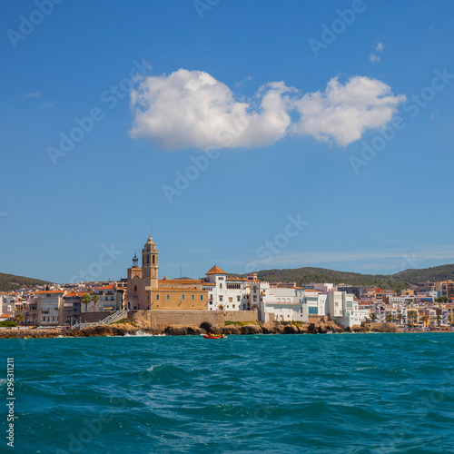 Beautiful scenic view on Sitges city