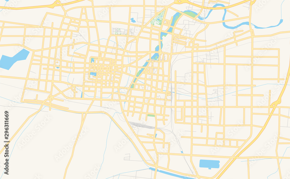 Printable street map of Heze, China