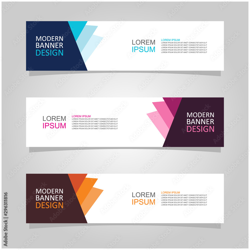 Vector abstract banner design web template set of 3. Abstract geometric background used for letterhead, header, footer, layout, landing page and print media Vector abstract banner design web template set of 3. Abstract geometric background used for letterhead, header, footer, layout, landing page and print media