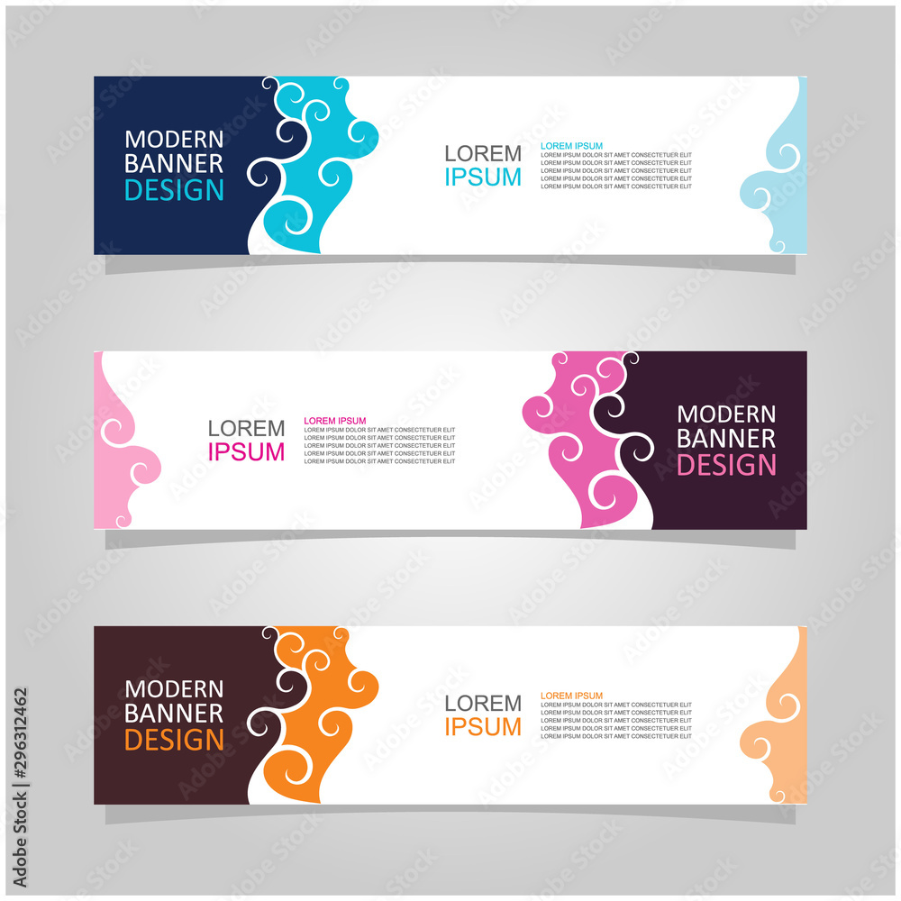Vector abstract banner design web template set of 3. Abstract geometric background used for letterhead, header, footer, layout, landing page and print media Vector abstract banner design web template set of 3. Abstract geometric background used for letterhead, header, footer, layout, landing page and print media