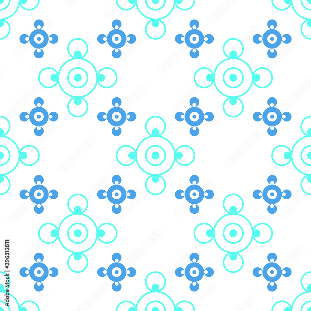 seamless pattern with blue  different circles