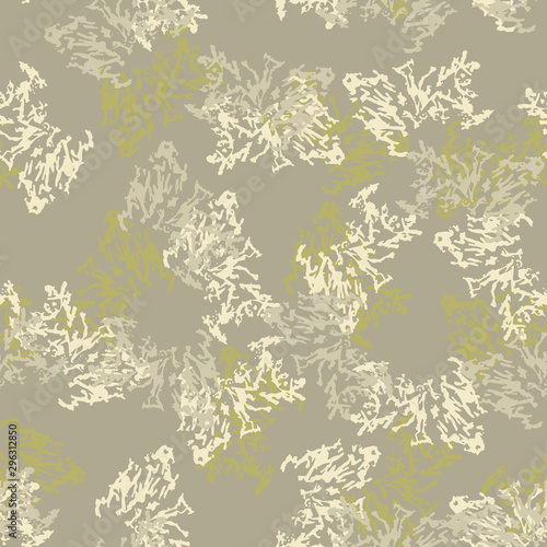 Field camouflage of various shades of green, beige and grey colors