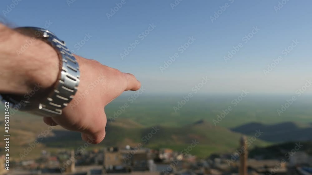 finger / hand pointing in the distance finger / hand pointing in the distance