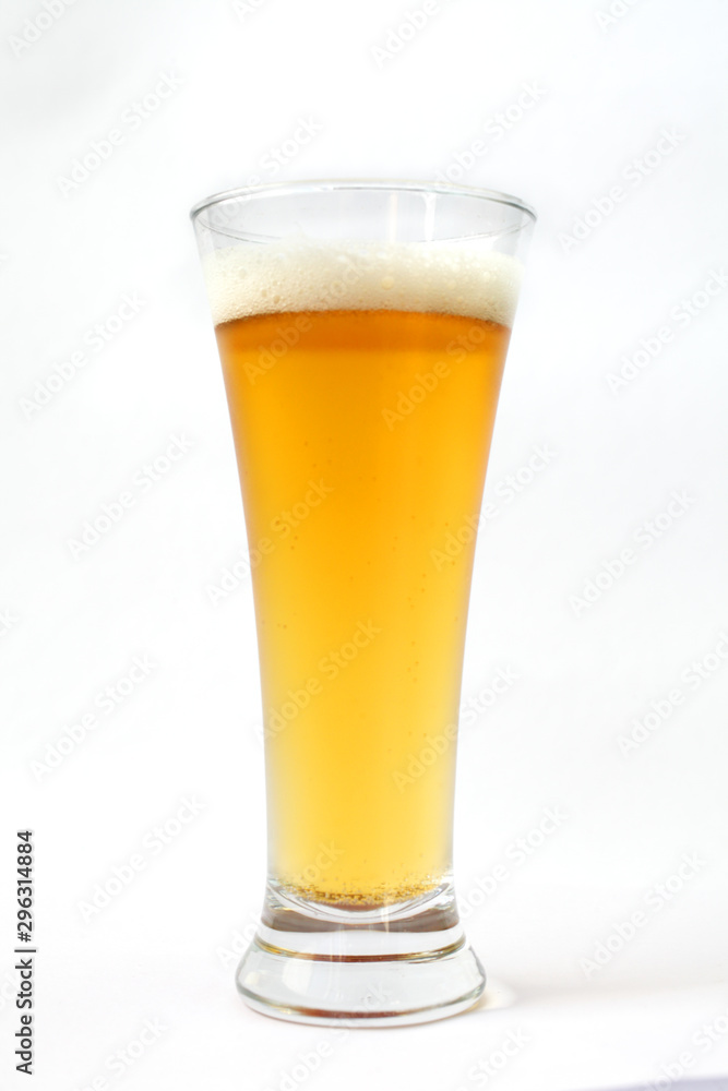 glass of beer on a white background glass of beer on a white background
