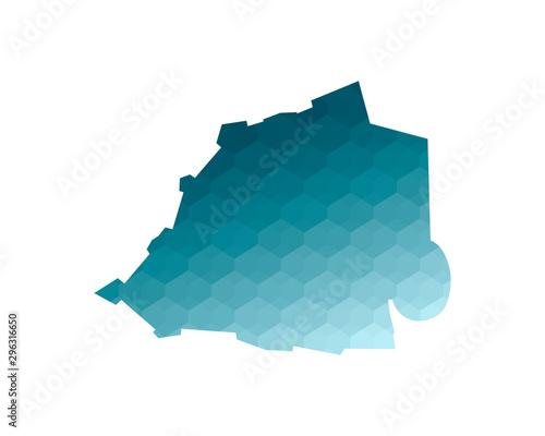 Vector isolated illustration icon with simplified blue silhouette of Vatican map. Polygonal geometric style. White background