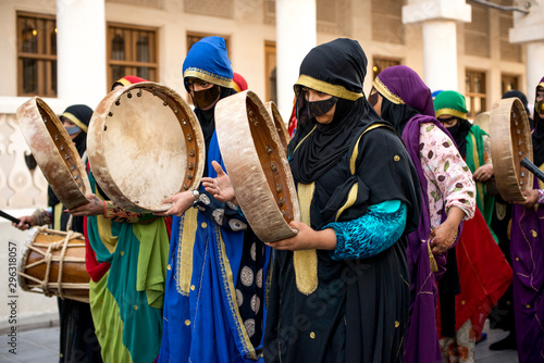 Traditional dance in the street of doha - Qatar