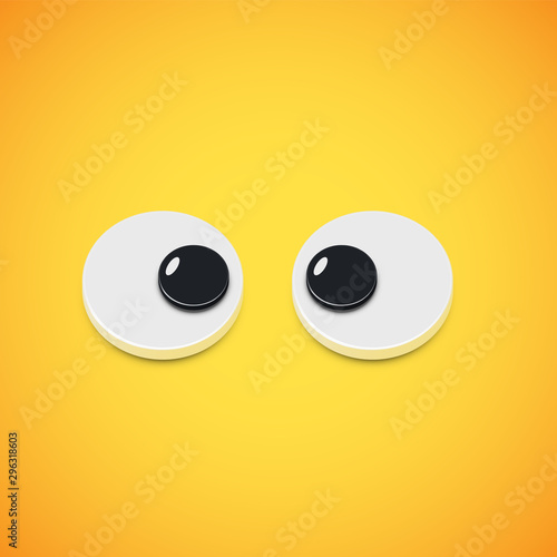 Yellow high-detailed emoticon eyes squinting, vector illustration