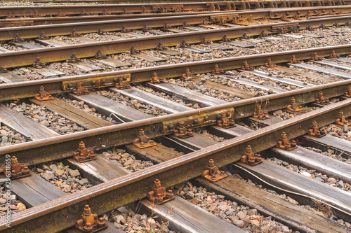 Empty railway tracks for trains