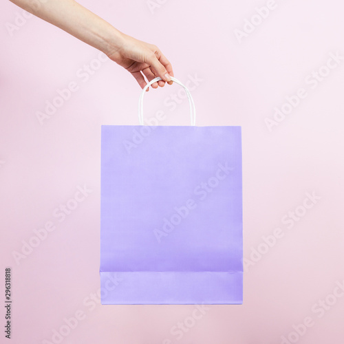 Front view of pastel paper bag