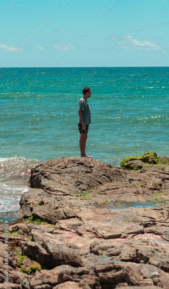 young man on the beach