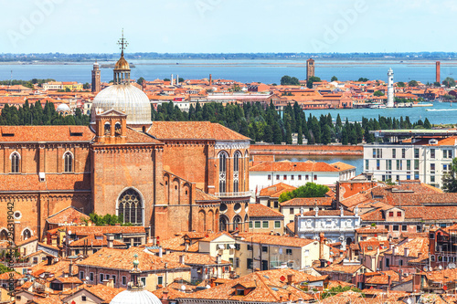 Landscaping view of Venice, view from the top of clock tower, Italy
