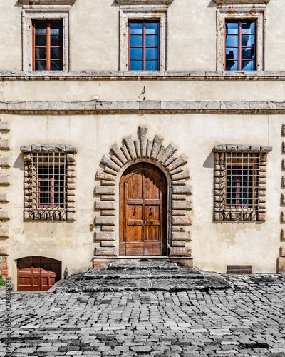 Old Door of an Old Stone Building In Montepulciano Italy © Mihaela