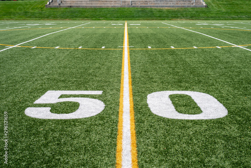 50 yard line on high school football field