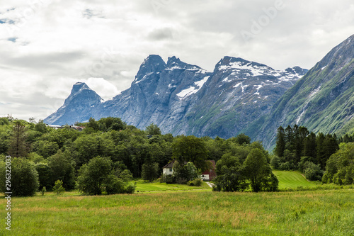 Picturesque of landscape of the Norway mountains countryside