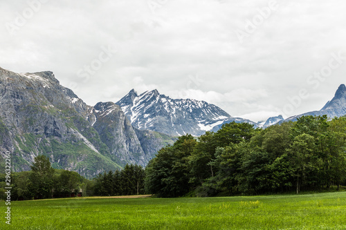 Picturesque of landscape of the Norway mountains countryside