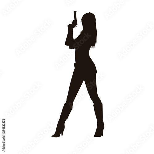 People Holding Firearms Silhouette