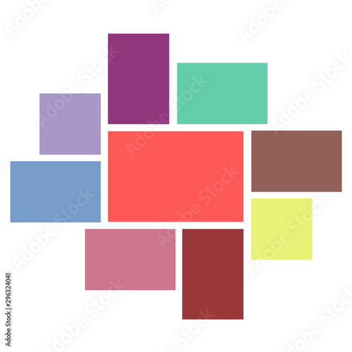 Vector Mood Board & Branding Presentation. Creative Theme Mood Board, Logo Template, Collage Frames with Universal Colour Palette. Picture Display & Montage.