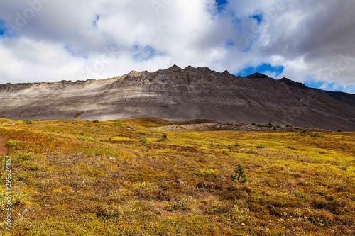 landscape with mountains and clouds