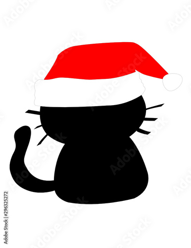 Christmas kitten silhouette for Yuletide greetings