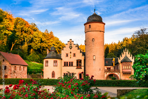 Beautiful romantic castle Mespelbrunn in Germany