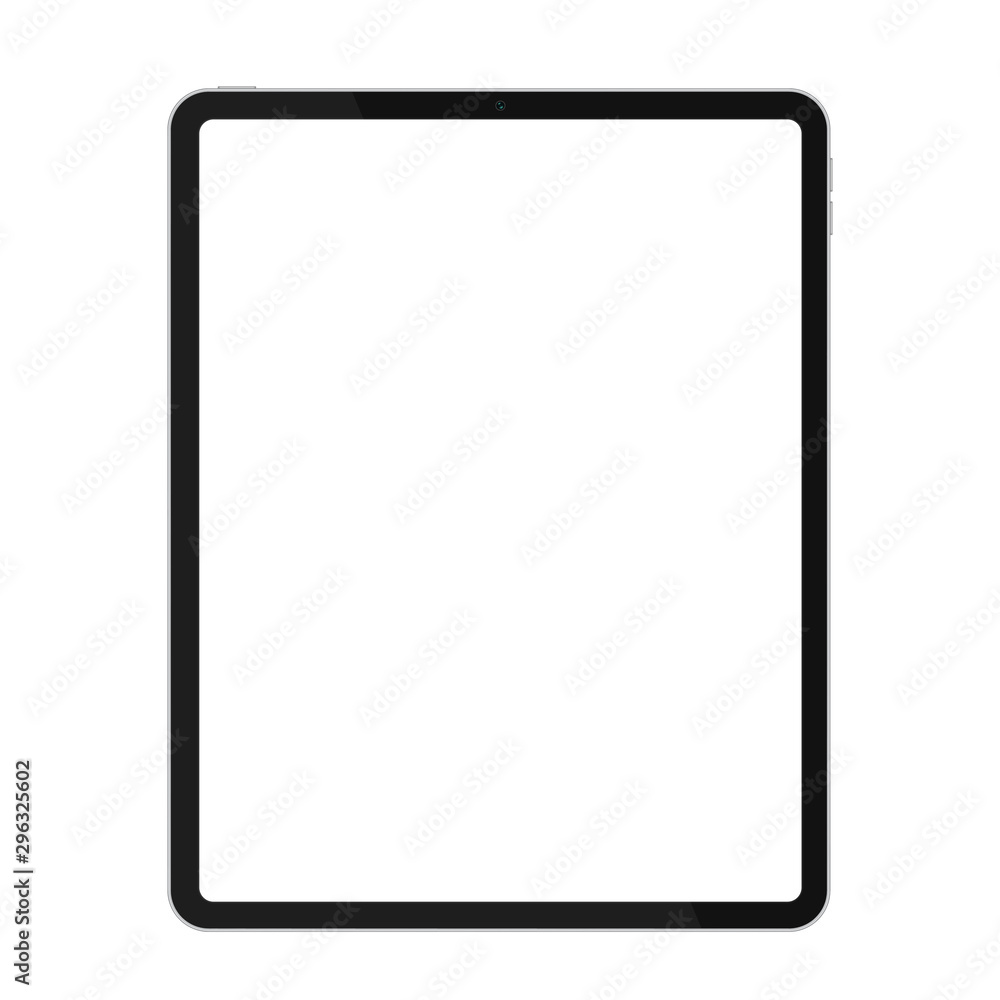 Realistic premium thin frame design tablet mockup for any project or presentation vector illustration.