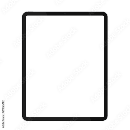 Realistic premium thin frame design tablet mockup for any project or presentation vector illustration.