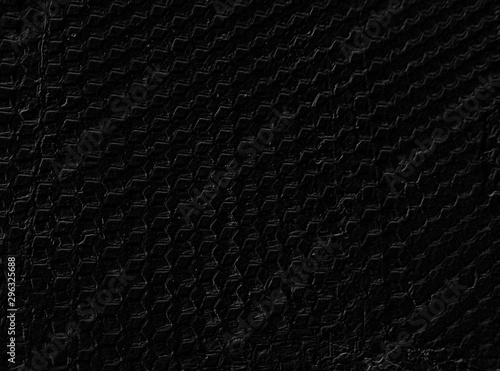 black abstract background and texture of hexagons