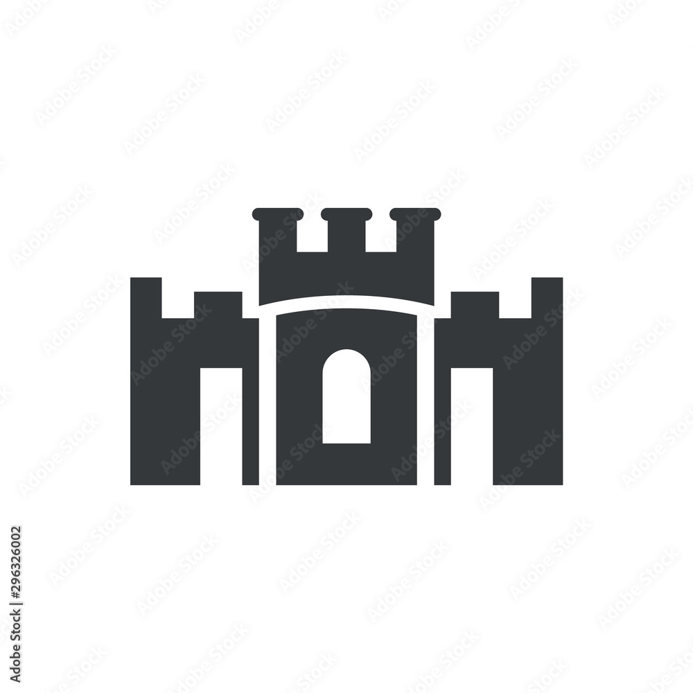 simple ilustration  sand castle editable logo symbol design