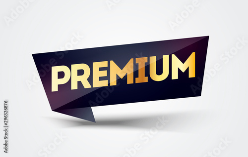 Vector Illustration Premium Black And Gold Label. Dark Luxury Golden Flag. Web Element.