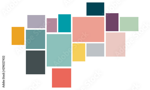 Vector Mood Board & Branding Presentation. Creative Theme Mood Board, Logo Template, Collage Frames with Universal Colour Palette. Picture Display & Montage.