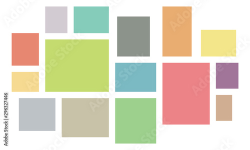 Vector Mood Board & Branding Presentation. Creative Theme Mood Board, Logo Template, Collage Frames with Universal Colour Palette. Picture Display & Montage.