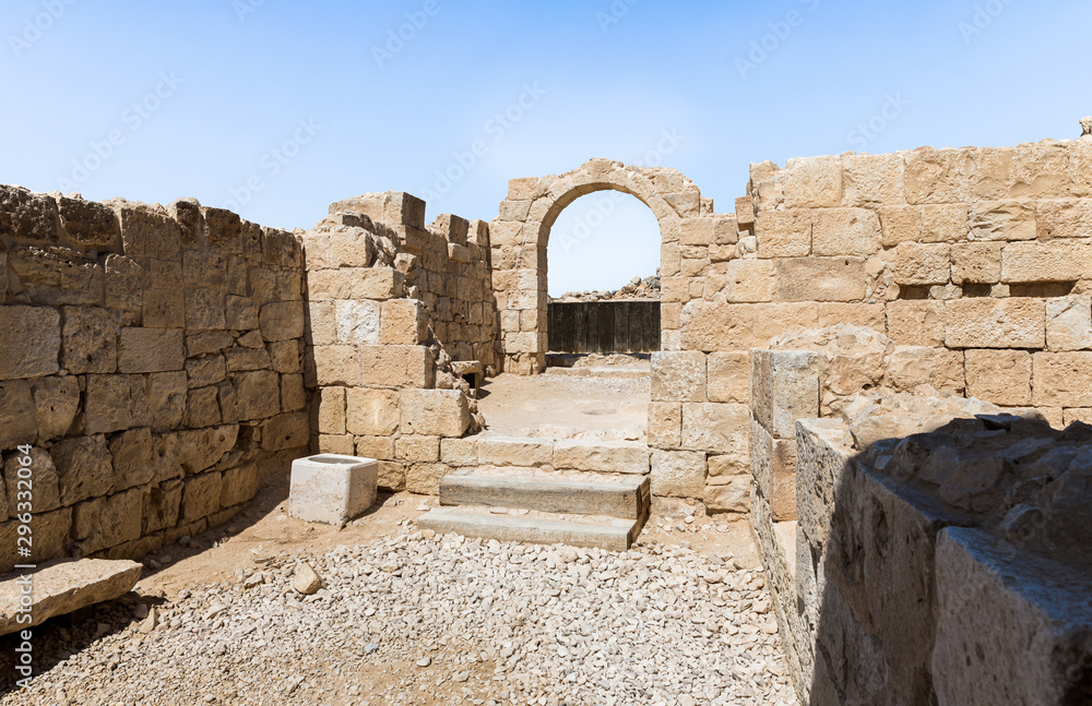 Ruins  of the Nabataean city of Avdat, located on the incense road in the Judean desert in Israel. It is included in the UNESCO World Heritage List.