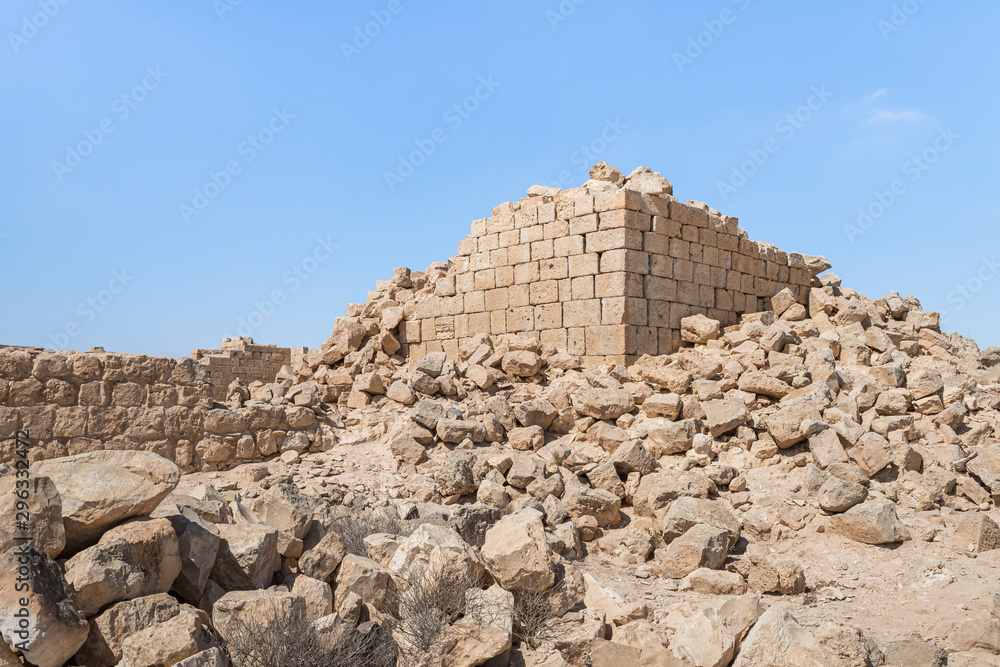 Ruins  of the Nabataean city of Avdat, located on the incense road in the Judean desert in Israel. It is included in the UNESCO World Heritage List.